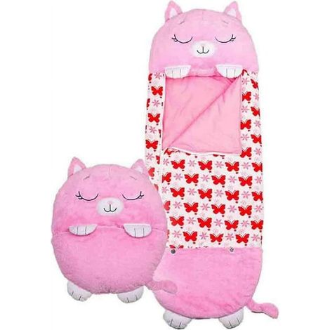 Happy Nappers Large Game Pillow And Sleeping Bag, Fun One Piece Kids Pajamas Sleeping Bags, For Surprise Children (Pink) (1/5)
