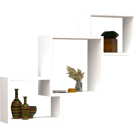 Mensola Malgrate, 3 Ripiani, 98x20x72h cm Bianco