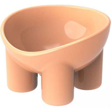 Elevated Pet Bowl Backflow Prevention Multifunctional Ergonomic Tilted Raised Food Water Bowls for Cat Dog Pink (1/4)