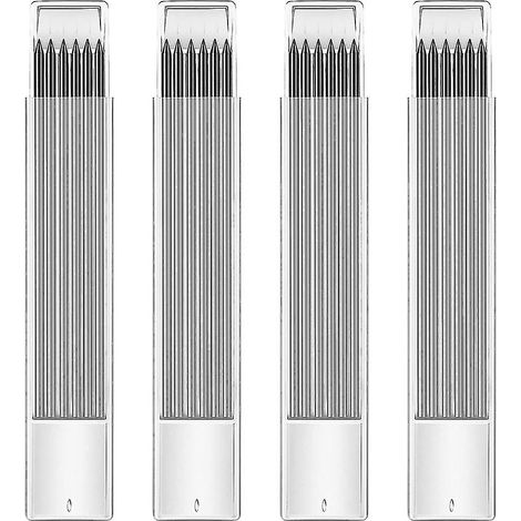24 mines de rechange noires de 2,8 mm pour porte-mines de charpentier, mines durables pour outils de mécanique. (1/4)