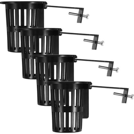 Beavorty Lot de 4 jardinières suspendues hydroponiques en plastique noir avec design à fentes (1/5)