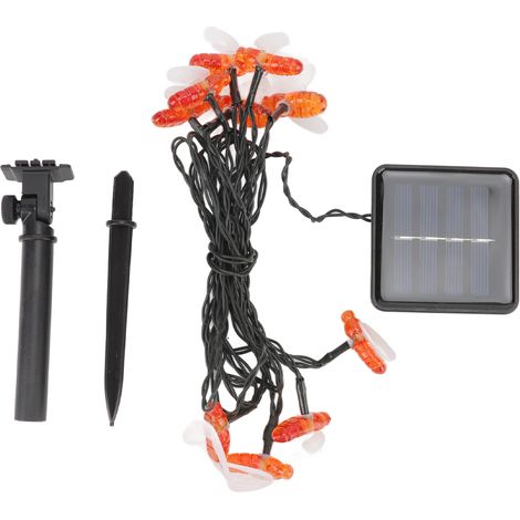 Guirlande lumineuse solaire étanche à 10 LED en forme d'abeille, décoration de Noël en forme d'insecte. (1/5)