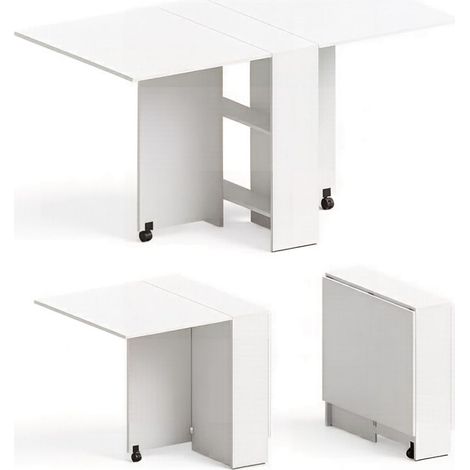Table basse plateau rabattable roulettes intégrées structure mobile format compact usage table d'appoint (1/5)