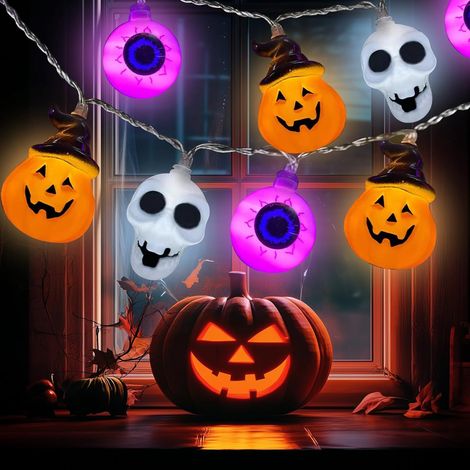 CCYKXADecoration Halloween, 3 mètre 20 LED Guirlande Lumineuse,Halloween Decoration Exterieur, Deco Automne pour Jardin Balcon Noël Maison Arbre Fête Déco (1/5)