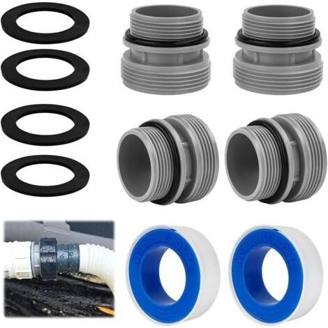 Lot de 4 adaptateurs de tuyau de piscine pour pompe de piscine, adaptateur de tuyau de piscine avec joint, pour tuyau de 40 mm à 1 1/2", compatible avec les pompes à filtre Intex, Coleman (1/5)
