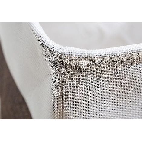 Boîte de rangement pliable avec panier de rangement en tissu à coutures en lin, boîte de rangement avec poignées en corde de coton, boîte de rangement cubique (coutures beiges...