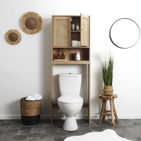 Meuble de Salle de Bain - HOME DECO FACTORY - BALI - Rangement - Rustique Chic - Marron