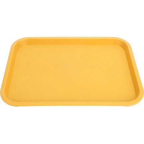 Plateau de Service Alimentaire Rectangulaire Jaune en PP Anti-Dérapant pour Restaurant (1/5)