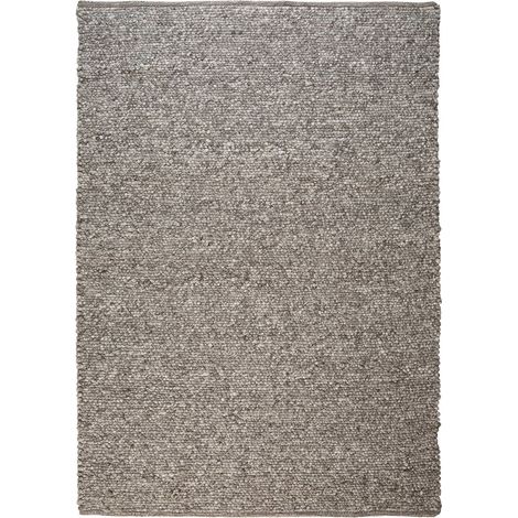 Tapis en laine tissé main argenté réversible intérieur - 150 x 80 cm