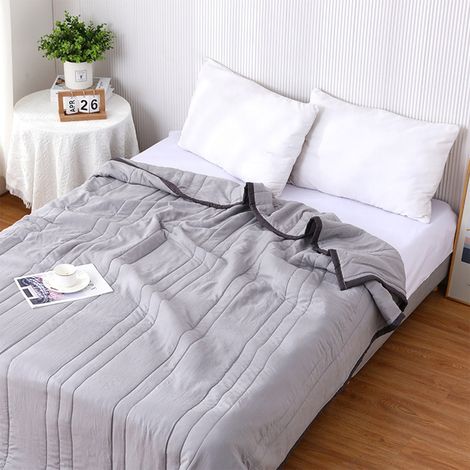 Couette Fraiche - 150x200 cm - 98 % Coton 2 % Elasthanne - Pour Nuit Chaude - Usage Tout au Long de l'Année - 1 Pièce (1/5)
