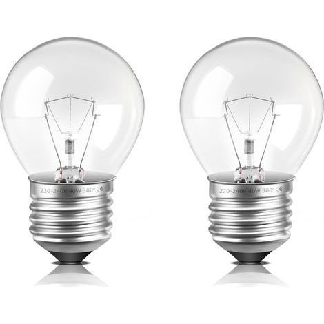 Lot de 2 Ampoule E27 G45 Dimmable Résistante Chaleur 300°C Blanc Chaud Pour Four Lampe à Sel (1/5)