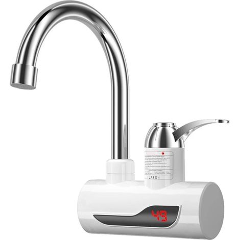 Grifo Eléctrico De Calentamiento Instantáneo - 304 Acero Inoxidable - Temperatura Ajustable 30-60 °C - Pantalla LED - 360° Rotación - Para Cocina Y Baño - Unidad (1/5)