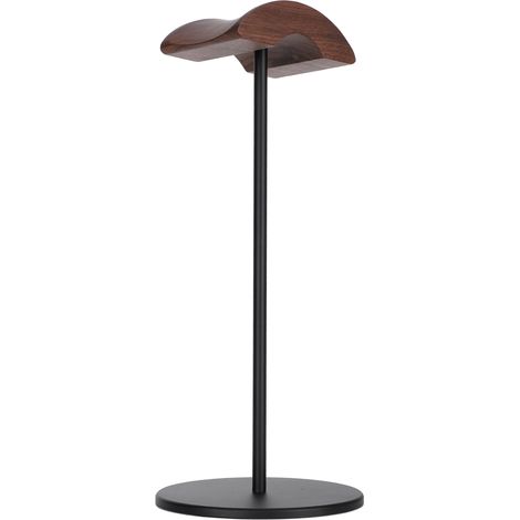 Support pour Casque en Alliage d'Aluminium et Bois de Noyer, Porte-Casque de Bureau Élégant Noir (1/5)
