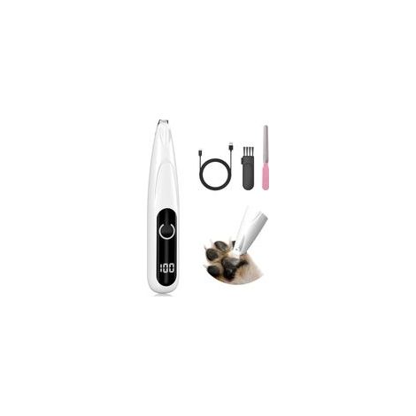 Tondeuse à Pattes de Chien avec Lumière LED, Tondeuse à Chien Rechargeable par USB pour Pattes, Yeux, Oreilles, Visage, Corps (1/5)