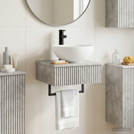 vidaXL Lavabo da Parete Grigio Cemento 40 x 41 x 40,5 cm