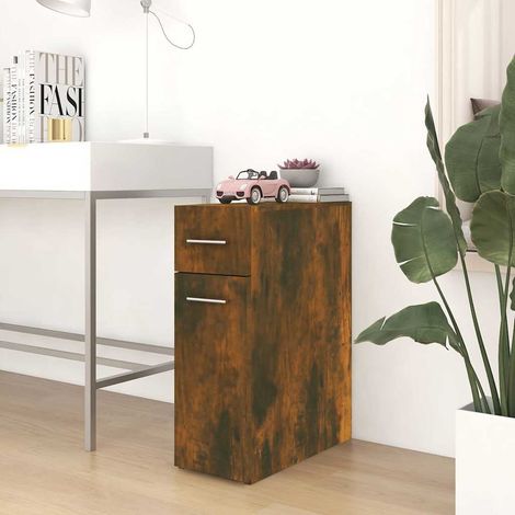 Armoire d'apothicaire-Meuble de rangement Chêne fumé 20x45,5x60cm Bois d'ingénierie 224471 (1/5)