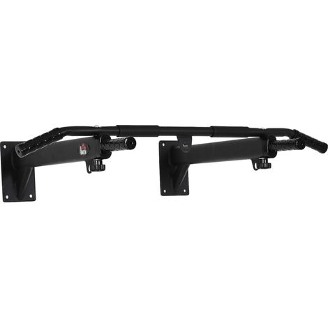 Barre de traction barre de Fitness fixation murale support sac de frappe ou sangles TRX intégré charge max. 150 Kg acier noir (1/5)