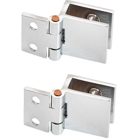 Juego de 2 clips para puertas de vidrio de cero grados, no requieren perforación, para espesores de vidrio de 5 mm a 8 mm. (1/4)