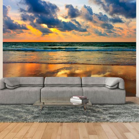 Papier Peint "Coucher de Soleil Coloré sur la Mer" 193 x 250 cm (1/2)