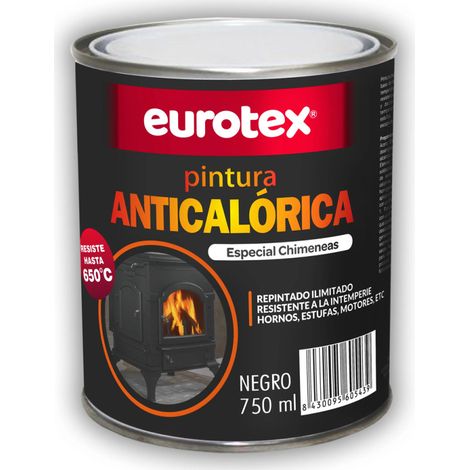 Pintura AnticalÃ³rica 750 ml Negra  Pintura para Chimeneas  Resistente hasta 650 ÂºC  Pintura para Altas Temperaturas (1/2)