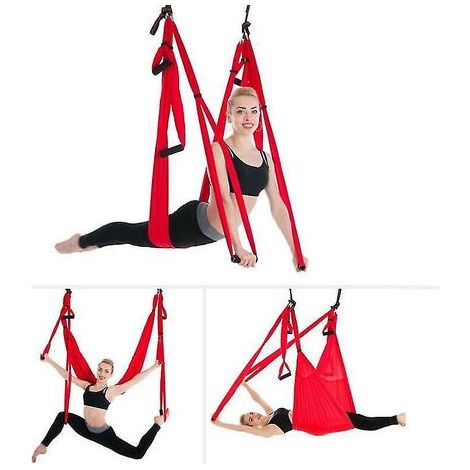 Aktive Seiden-Hängematte und Schaukelset für Aerial Yoga zur Verbesserung von Umkehrhaltungen, Flexibilität, Stärkung der Rumpfmuskulatur und Linderung von Rückenschmerzen – Sensorische Schaukel (1/5)