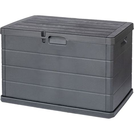 Coffre de jardin - JUANIO - 170L - Anthracite - Résine anti-UV - 78x55x52 cm (1/5)