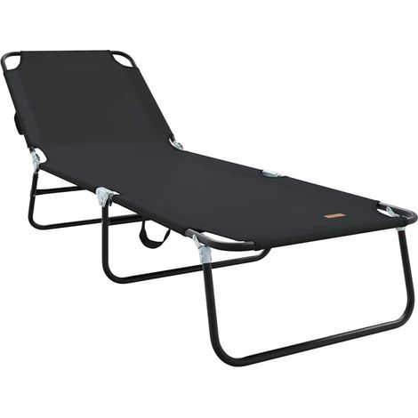 Maison Exclusive - Lettino prendisole pieghevole Nero 188 x 57 x 86,5 cm