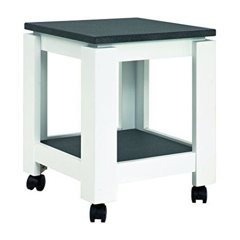 Table d'appoint sur roulettes 35x35x45 cm gris foncé et blanc - JOSEF (1/3)