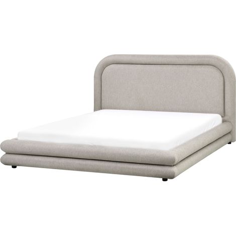 Waterbed Faux Linen LAVARDENS 160 x 200 cm (EU King Size) Taupe
