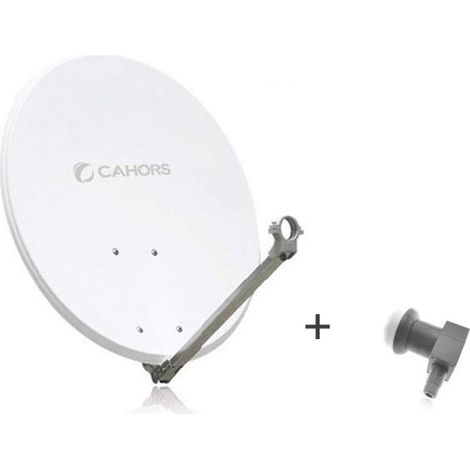 Antenne Parabole Satellite ALUMINIUM Cahors ANT 65HD + LNB Single - 65 CM, Gain 36,3 dB, 12,625 GHz (1/2)
