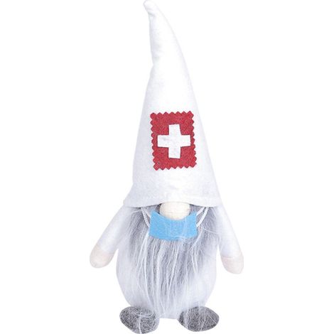 1 Ornements, poupée de Noël sans visage, peluche non tissée, barbe artificielle, décoration maison bureau (1/5)