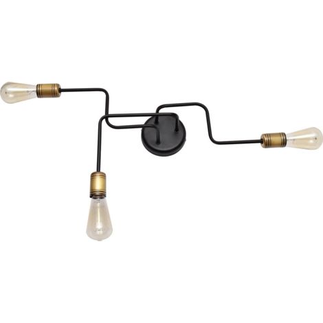Helam TUBE Plafonnier semi-encastré à plusieurs bras noir, patine 66cm