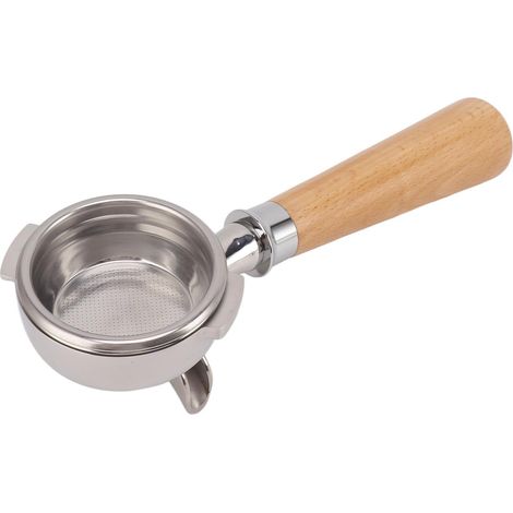 Siebträger 58 mm, 2 Ausläufe, Edelstahl, abnehmbarer Holzgriff für NOWWA A2 Kaffeemaschine (1/5)
