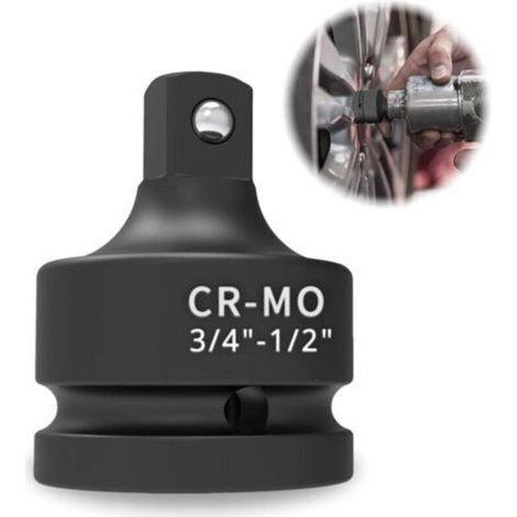 adaptateur douille 3/4 vers 1/2, acier chrome - molybdène(CR-MO), reducteur carre, raccord douille, adaptateur cliquet, coffret douille (3/4 auf 1/2) (1/5)