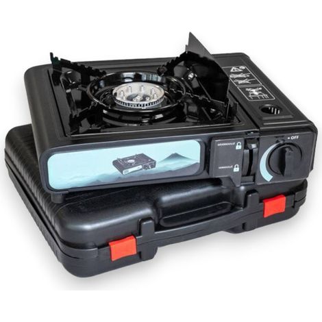 Fornello singolo 2200W portatile da campeggio con accensione a cartuccia gas e valigetta Etna (1/5)