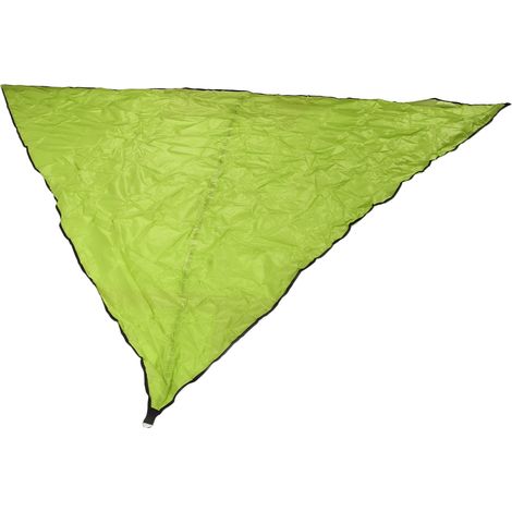 Dreieckige Markise aus Segeltuch und Edelstahl, 4x4x4 m, mit 3 Seilen, olivgrün, ideal für Hof, Rasen oder Garten. (1/4)