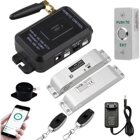 Système Contrôle d’accès Serrure Électronique Pêne Application Smartphone Couplé Télécommande sans Fil Pression Bouton Sortie (1/5)