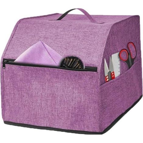1 Housse surjeteuse, tissu Oxford, poches rangement, 31,5x29x28,5cm, protection anti-poussière, machine coudre (1/3)
