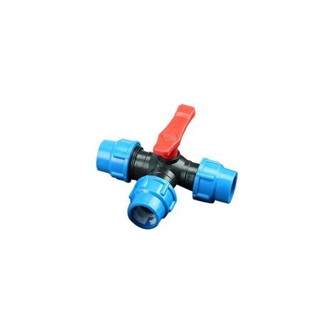 BRAVIX Wasser-Kompressionsverschraubung, 1 Kompressions-T-Stück für Wasserschläuche für Gartenbau, landwirtschaftliche Bewässerung (25 mm)