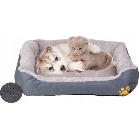 Hundebett mit weichem, flauschigem, rutschfestem Kissen, Größe L 66x52 cm, Laufstall-Sofa