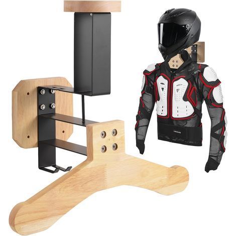 Support Casque Moto, Porte Casque Moto Mural pour Accrocher Le Casque et la Veste de Moto au Mur, Support Mural pour Gilet Tactique (1/5)