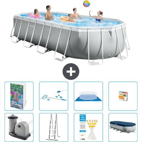 Prism Frame Pool Oval - 610x305x122 cm - 9-teilig S647