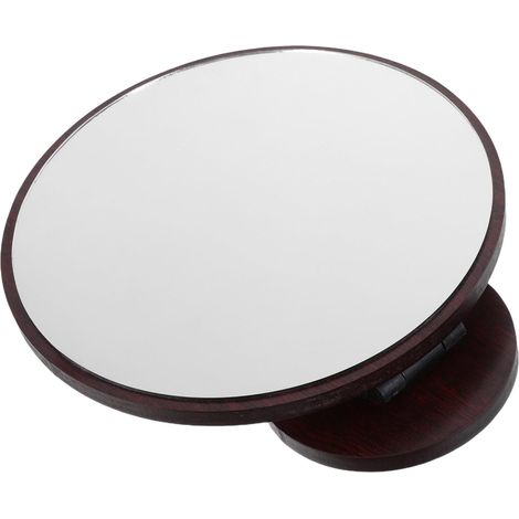 Miroir de Maquillage Vintage en Bois Massif Rond pour Coiffeuse Cadre Rétro, pour Bureau et Chambre, Reflet Fidèle et Design Élégant (1/5)