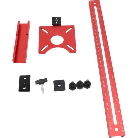 Support de rainure de fraisage de routeur, positionnement rapide, gabarit de coupe circulaire détachable en alliage d'aluminium pour le travail du bois. (1/2)