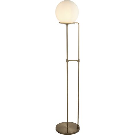 Piantana Contemporaneo Sfera Acciaio Ottone Vetro Bianco 1 Luce E27 (1/5)