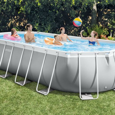 Set Piscina Ovale 610x305x122 cm 26796GN Prism Frame INTEX (1/5)