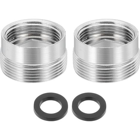 2Pièces Adaptateur De Mousseur De Robinet, Femelle M18 À Mâle M22 Avec Rondelle, Longueur 13mm, Réducteur De Robinet Aérateur, adaptateur robinet cuisine pour tuyau d'arrosage (1/5)