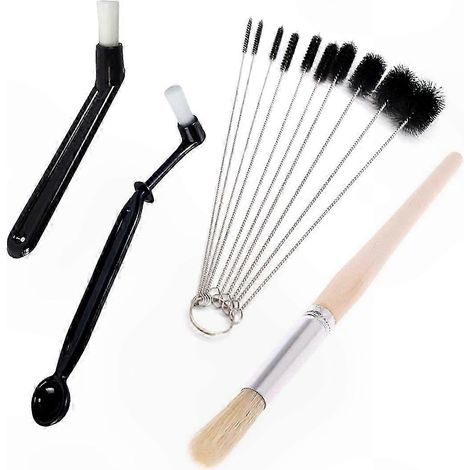 Nettoyeur de moulin à café en 4 pièces, kit d'entretien pour expresso et broyeurs, accessoires de brossage complets, outil de maintenance pour machines à café et moulins, lot de 4 ustensiles de nettoy (1/4)