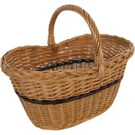 Europäischer geflochtener Weidenkorb mit abgeschrägter Form, 39x23h22/32 cm