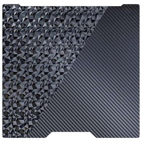 Plateau d'impression pour Bambulab H2D H2S, PET (Carbone) + PEO (Diamant) Build Plate 355 x 346 mm, Acier à Ressort Double Face Plateau pour Bambu Lab H2D/H2S Impression 3D Textured Print Plate (1/5)